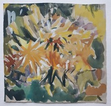 Gemälde Tusche Blumen Garten Stillleben Gerda Henning Nachlass