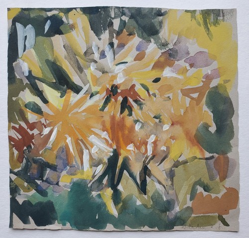 Gemälde tusche blumen garten - gemälde,