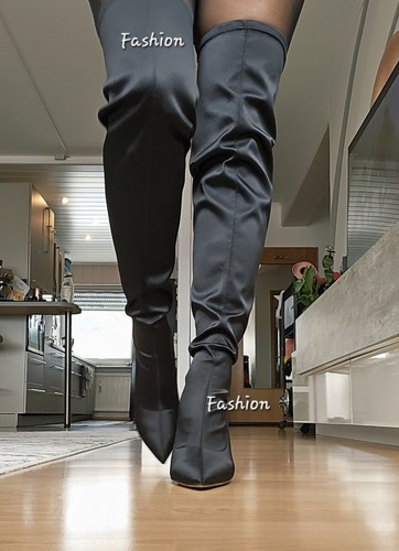 Schwarze overknee stiefel - schwarze, overknee-stiefel