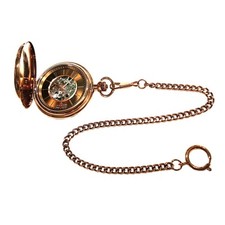 Dugena 4460977 Savonette Taschenuhr Handaufzug skelettiert bronzefarben mit ...