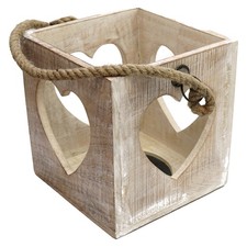 Laterne Herz aus Holz mit