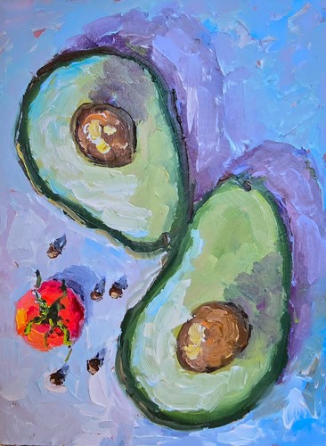 Avocado gemüse ölbild 15x20 - gemüse,
