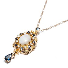 Opal Saphir Kette aus 585er