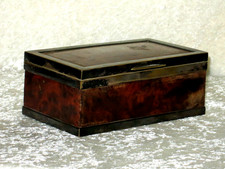 Alte edle Schmuckdose, versilbert, mit Schildpatt