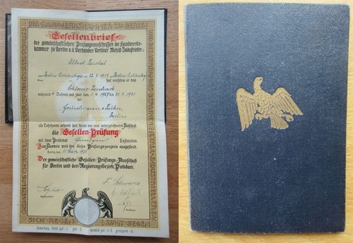 Alter gesellenbrief für einen - alter,