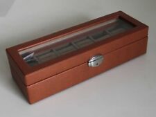 Davidt´s Uhrenbox Uhrenkoffer  Uhrenkasten EUCLIDE für 6 Uhren Cognacbraun