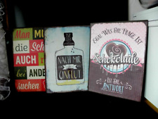 3 Blechschilder Sprüche Sticky Jam Repro Shabby Chic