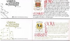 Portugal - 2 Heftchendeckel Burgen und Wappen ohne Marken - Leira, Evora