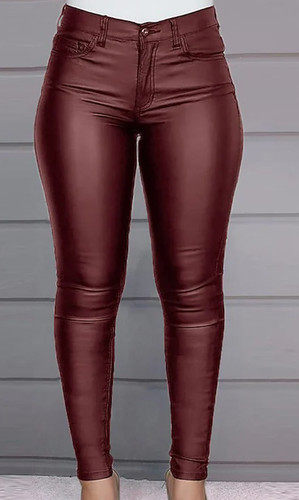 Kunstlederhose bordeaux mit