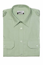 Pilotenhemd 1/1 Arm - langärmelig - 2 Brusttaschen Modern Fit in lindgrün