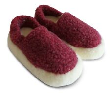 Hüttenschuhe, Hausschuhe  aus 100% Schafwolle, Lammwolle, Schaffell, Leder Sohle