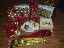 Weihnachtskugeln Glas Lametta