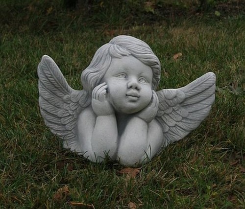 Steinfigur engelsgesicht mit - steinfigur,