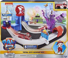 Paw Patrol The Movie Total City Rescue Set & Marshall Fahrzeug Echtmetall neues Spielzeug