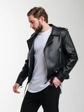 Schwarze Herren Lederjacke -
