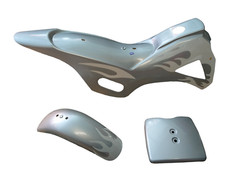 Verkleidungs SET silber Mini Cross 49 ccm Dirt Bike Pit Bike HMParts