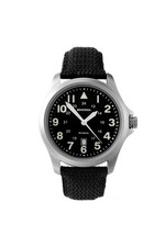 Sekonda Herren schwarz gepolstertes Stoffarmband 42 mm Militäruhr 3347