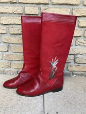 Südtiroler Schuhe Trachten Leder Boots Stiefel Größe 39 Rot