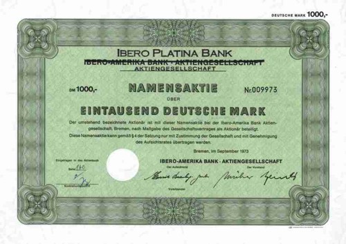 Ibero platina bank 1973 - platina, bremen