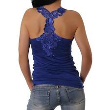  Damen Racerback Tank Top Lace Häckelspitze Bluse Sommer Ringerrücken Ärmellos