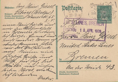 Reich 1928 postkarte - ,