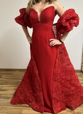 Henna, Abendkleid, 2-Teiler, Rosen, Umhang, Gr 34