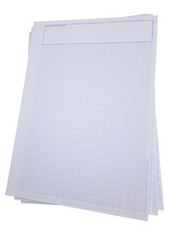 Millimeterpapier mit aufgedrucktem Lineal, A4, 80 g/m2, 50 Blatt, blau (23749)