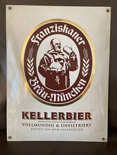 Franziskaner Bier Blechschild Kellerbier Emaille hochwertig 30 x 40 Gewölbt 