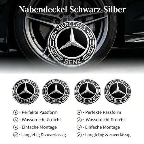 Nabendeckel schwarz silber - nabendeckel, schwarz-silber