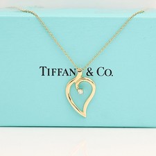 Tiffany & Co. "offenes Blatt " Halskette mit Diamant  in 18KT Gold