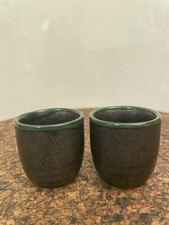 2 x Eierbecher Keramik Schwarz