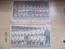 2 Mannschaftsbilder Kicker Sport Magazin erster + zweiter Bundesliga Meister