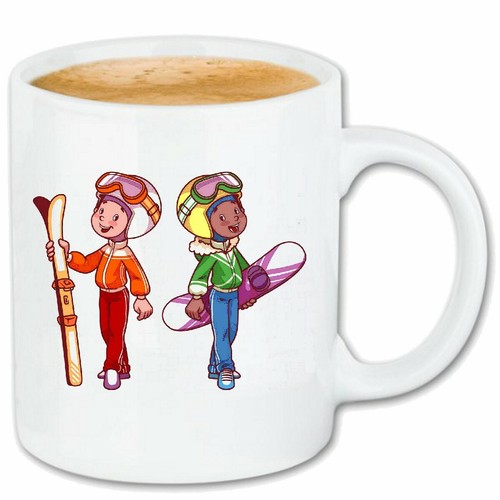 Kaffeetasse kinder mit ski - ski, und