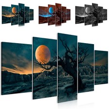 Mond Baum Nacht Landschaften VLIES LEINWAND DEKOBILDER WANDBILDER XXL WOHNZIMMER