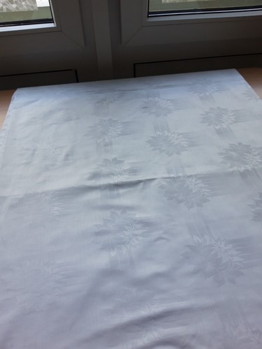 Tischdecke mako damast weiß - tischdecke,, mako-damast,weiß