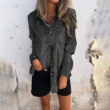 Damen Tunika Glänzend Bluse