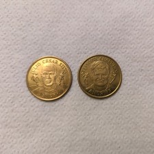 2x Münze, BVB, Stephane Chapuisat und  Julio Cesar Silva