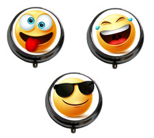 3 x Pillendose Rund Metall