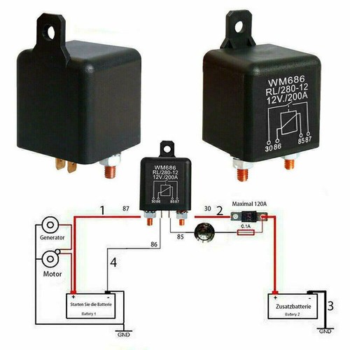 Trennrelais 12v 200a batterie - trennrelais,