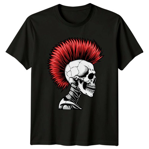 Red hair mohawk totenkopf - hair,