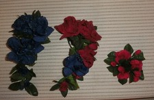 Kerzenringe, 3 Stück, 2 x rot und 1 x blau