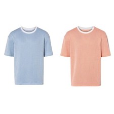 Herren T-Shirt Shirt Sommerlich Seersucker Qualität Livergy M L XL XXL