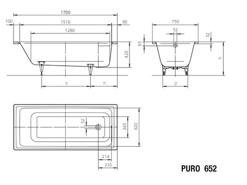 Kaldewei badewanne puro 652 - kaldewei,
