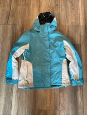 Türkise/weiße Skijacke von