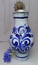 Großer Weinkrug mit Zinndeckel, Henkelkanne, Steingut , Salzglasur H 467