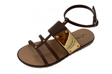Damen Sandalen Braun Gold