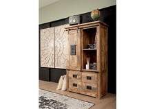 ausgefallener industrial Railway Schrank natur Mangoholz Mehrzweckschrank Mango