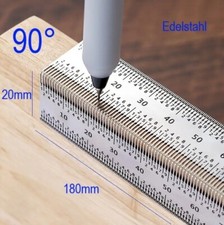 V2A Präzision Winkel Lineal 90° Markierungen Fein Raster 0,5mm