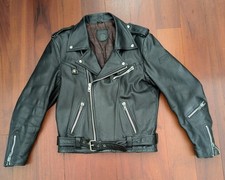 Lederjacke / Motorradjacke /Bikerjacke Polo — Größe L / 52 — Schwarz
