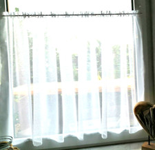  Scheibengardinen Weiß 120cm x 60cm hoch  Gardine  Vorhang 60cm Fenster 